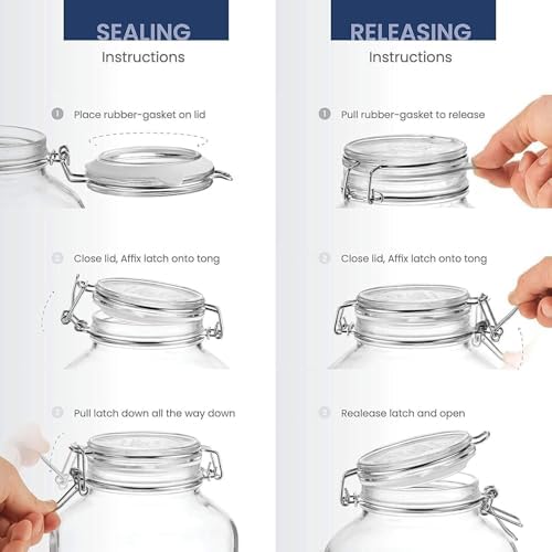 Bormioli Rocco Fido Glass Canning Jar, Airtight Storage Container with