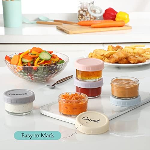 VITEVER [6 Pack] Salad Dressing Container To Go, 2.7 oz Glass Small
