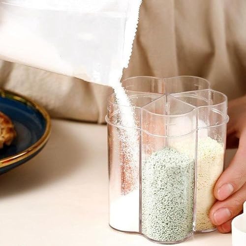 2 Pcs 5 in 1 Spice Containers, Multi-Spice Dispenser, Portable Travel
