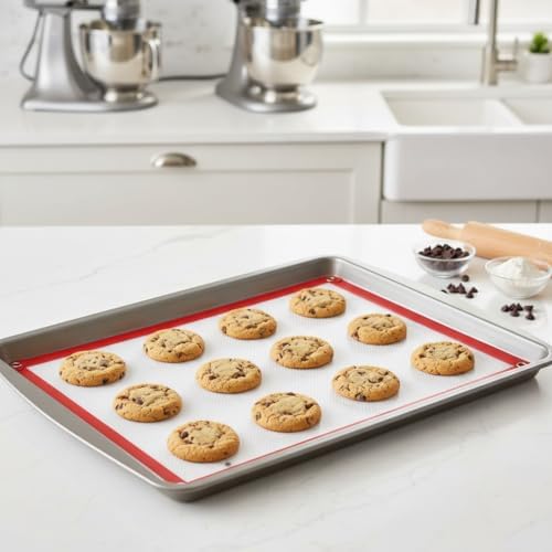 Locking Dials Silicone Fiber Baking Mat to Prevent Leaks, Nonstick