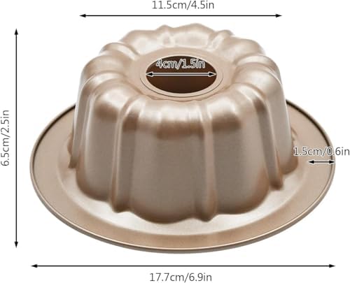 4.5'' Mini Cake Pan for Baking, Carbon Steel Kugelhopf Cake Mold