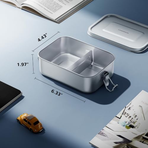 G.a HOMEFAVOR Stainless Steel Bento Lunch Box, 2-Compartment, 800 ml