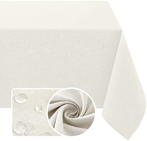 H.VERSAILTEX Linen Textured Tablecloth 60 x 84 Waterproof Decorative