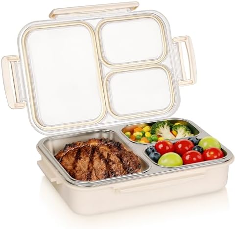 Stainless Steel Bento Box, 25 oz (Beige)