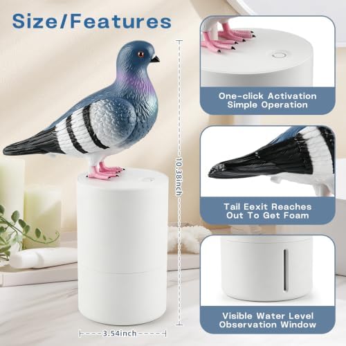 Cute Pigeon Touchless Foam Soap Dispenser for Bathroom Kitchen