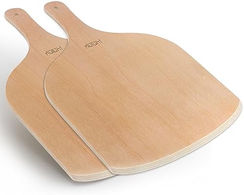 2 Pack Wooden Pizza Peel, 12 inch Paddle Set