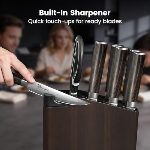 SYOKAMI 15-Piece Kitchen Knife Set with Magnetic Block