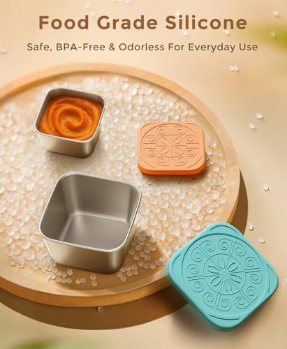 3 Pack 6oz Stainless Steel Snack Containers and 3 Pack 2oz Salad