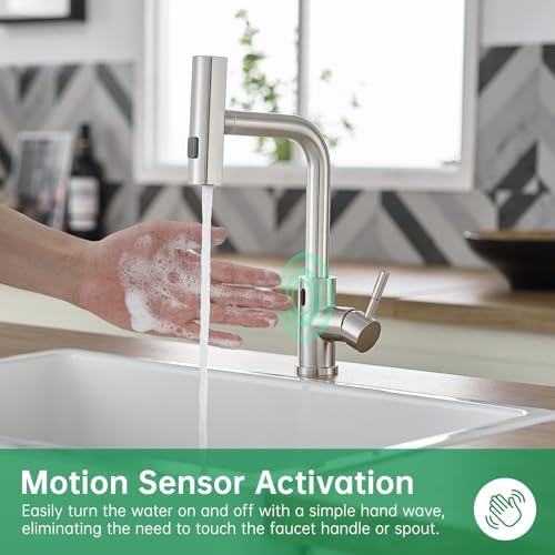 CENOSA Touchless Kitchen Faucet with Pull-Down Sprayer, Brushed Nickel