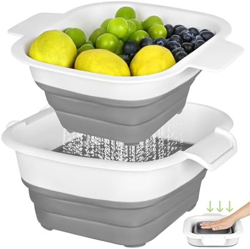 ROTTOGOON Collapsible Colander Set with Strainer Bowl, 2 in 1 Fruit