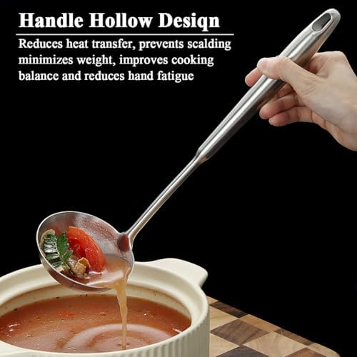Stainless Steel Soup Ladle – Extra-Deep Large-Capacity Ladle with Long