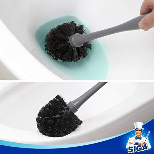 MR.SIGA Toilet Plunger and Bowl Brush Combo, Gray