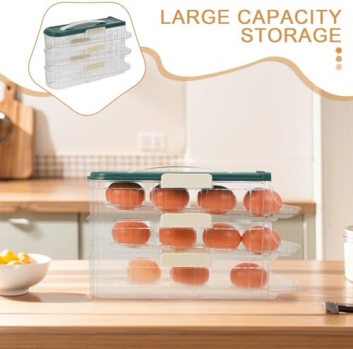Automatic Rolling Egg Keeper Dispenser, Three Layer PET Egg Organizer