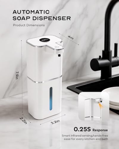 Automatic Soap Dispenser Touchless, 6-Level Adjustable,13.5oz/400ml