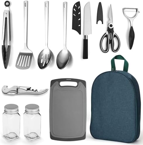 Evanda 10 Piece Stainless Steel Camping Utensil Set