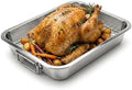 Stainless Steel Roasting Pan with Rack & Handles, 15.6"x11.6"x2.8"