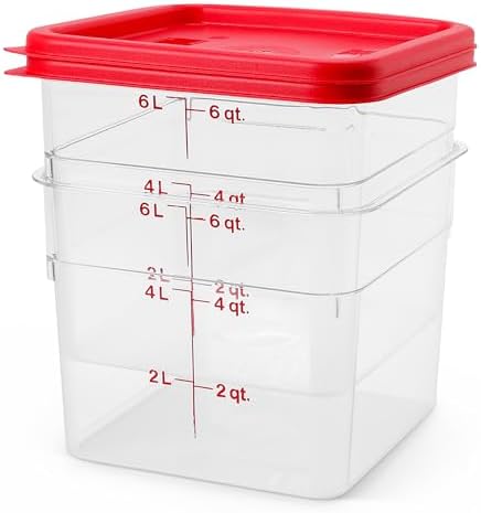 Cambro Food Storage Container with Lid, 6 QT, 2 Pack