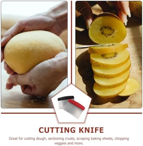 PRETYZOOM Stainless Steel Dough Scraper with Measuring Scale 2-Piece