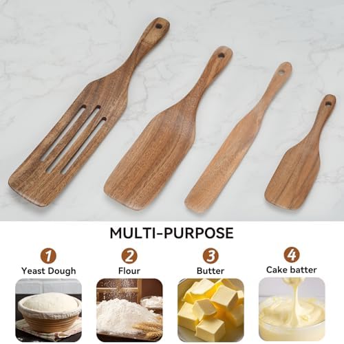 4-Piece Wooden Spurtle Utensil Set