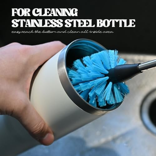Bottle Brush with Stainless Steel Handle, Straw Cleaner Brushes
