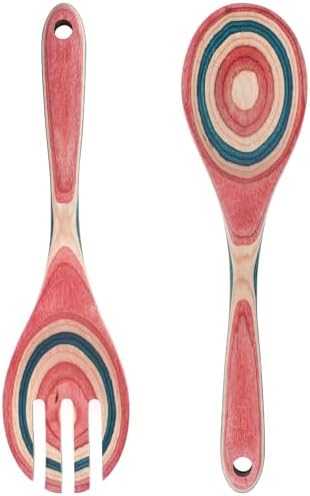 MYRAINBOW Salad Tongs, Wooden Spoons, Pakkawood Salad Tongs for
