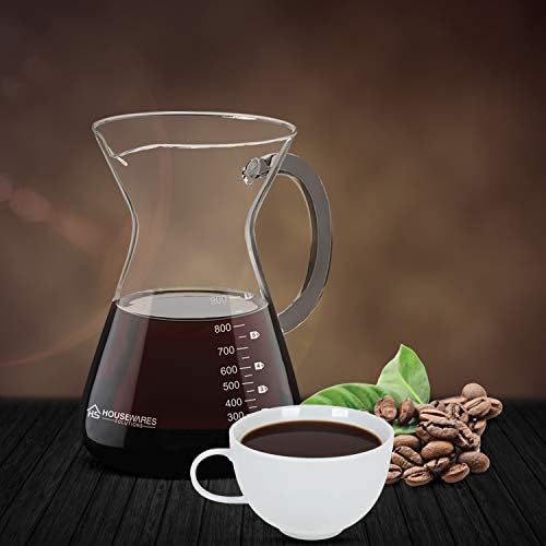 Pour Over Coffee Maker Set - 34 oz Large Borosilicate Glass Carafe