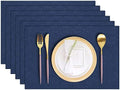 Cloth Placemats Set of 6, Cotton Linen Blend Machine Washable Durable