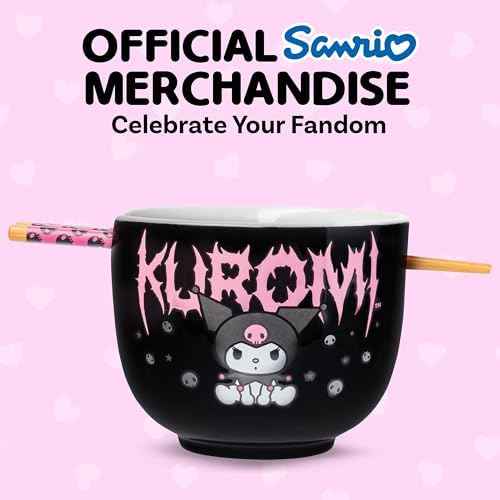 Silver Buffalo Sanrio Hello Kitty Kuromi, Ramen Bowl with Chopsticks