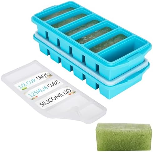 1/2 Cup Silicone Freezer Tray With Lid - Silicone Freezer Molds 2-Pack