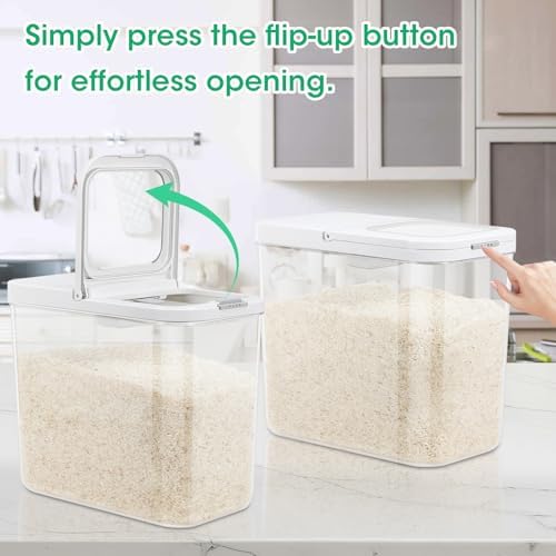 Large Rice Storage Container, 20 - 25 Lbs, with Scoop
