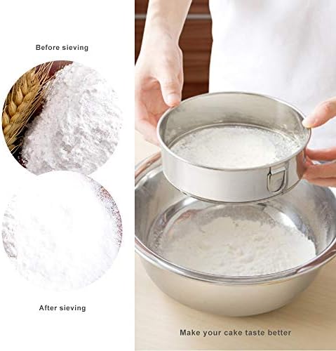 Webake Sieve 6-Inch 60 Mesh, 8-Inch 40 Mesh Sieves Fine Mesh Strainer
