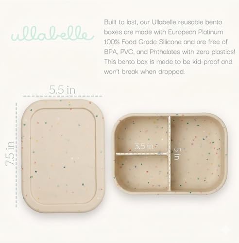 Ullabelle Kids Bento Box – 3 Compartments, Leakproof Lunch Box