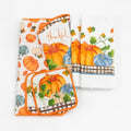 6-Piece Fall Pumpkin Kitchen Set – 2 Dish Towels, 2 Pot Holders, 1