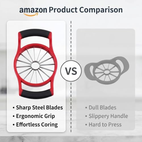 Extra Large Apple Slicer and Corer, 16-Slice Fruit Cutter for Kitchen