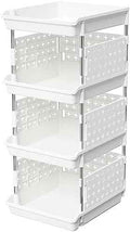 Lifewit 4-Tier Stackable Storage Baskets, White