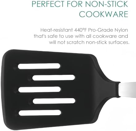 Stainless Steel Cooking Slotted Turner With Heat-resistant BPA-free