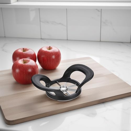 8-Wedge Stainless Steel Apple Slicer and Corer, Black