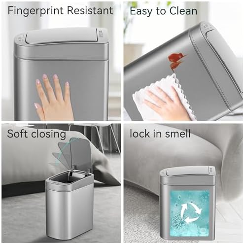 Ninestars 1.8 Gallon Automatic Motion Sensor Trash Can