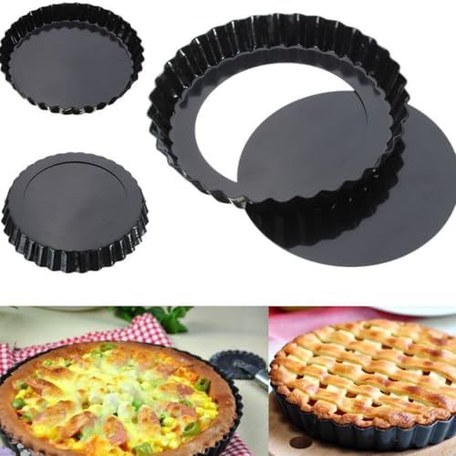 KALLORY Non-stick Egg Tart Mold and Metal Baking Cups Set, 4-inch