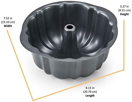 Instant Pot Official Non-Stick Fluted Cake Pan, 7-Inch, Gray