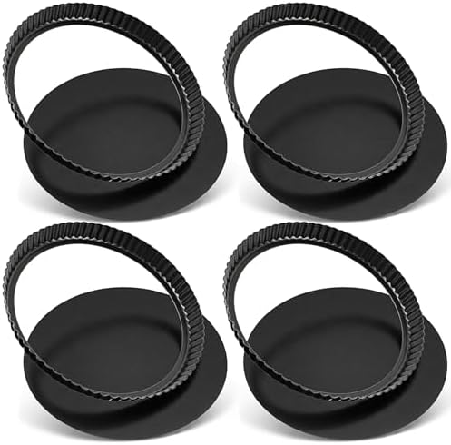 11 Inch Tart Pan with Removable Bottom, Non-Stick Pie Pan for Baking