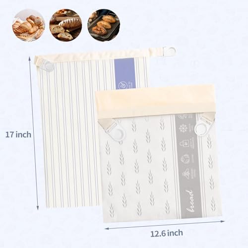 Saicefe 2 Pack Reusable Beeswax Bread Bags
