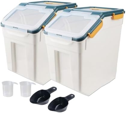 50 lbs Flour Storage Container, 2 Pack Rice Storage Container (Blue)