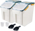 50 lbs Flour Storage Container, 2 Pack Rice Storage Container (Blue)