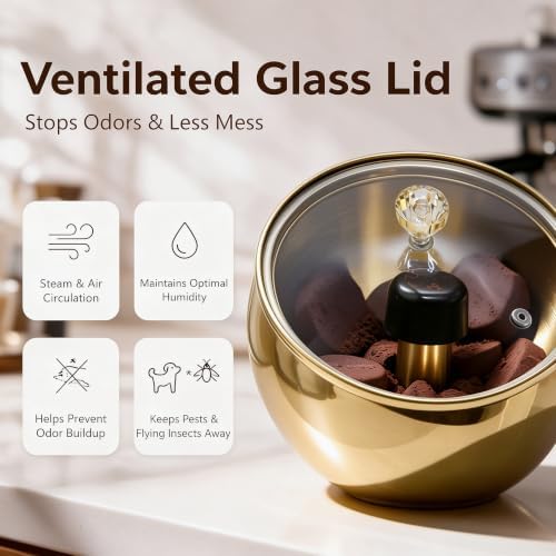 Stainless Steel Espresso Knock Box Coffee Knock Box with Glass Lid and