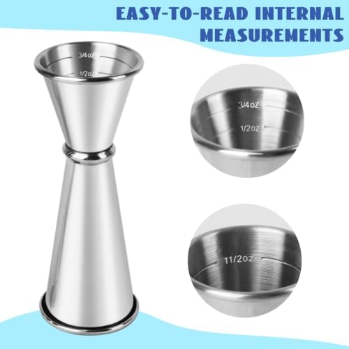 2 Pack Jigger for Bartending, 304 Stainless Steel Double Cocktail