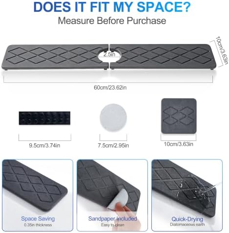 Faucet Mat for Kitchen Sink, Splash Guard with Cup Coaster