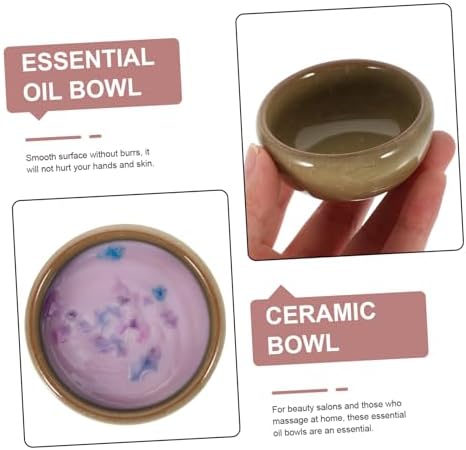 Ciieeo Essential Oil Mixing Bowl Set, 6 Pieces Ceramic Ice Cracked