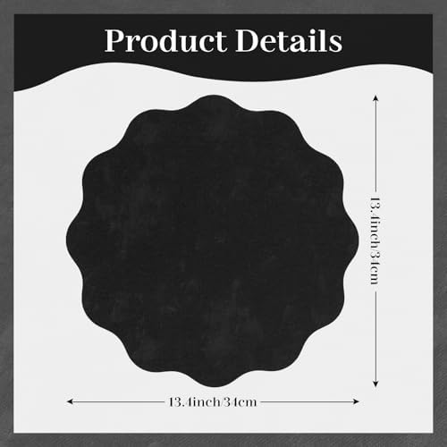 Black Placemats Set of 4 Faux Velvet Leather Place Mats Round