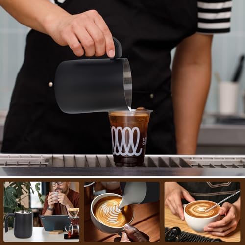 Milk Frothing Pitcher, 32OZ/1000ML Stainless Steel Coffee Frother Cup